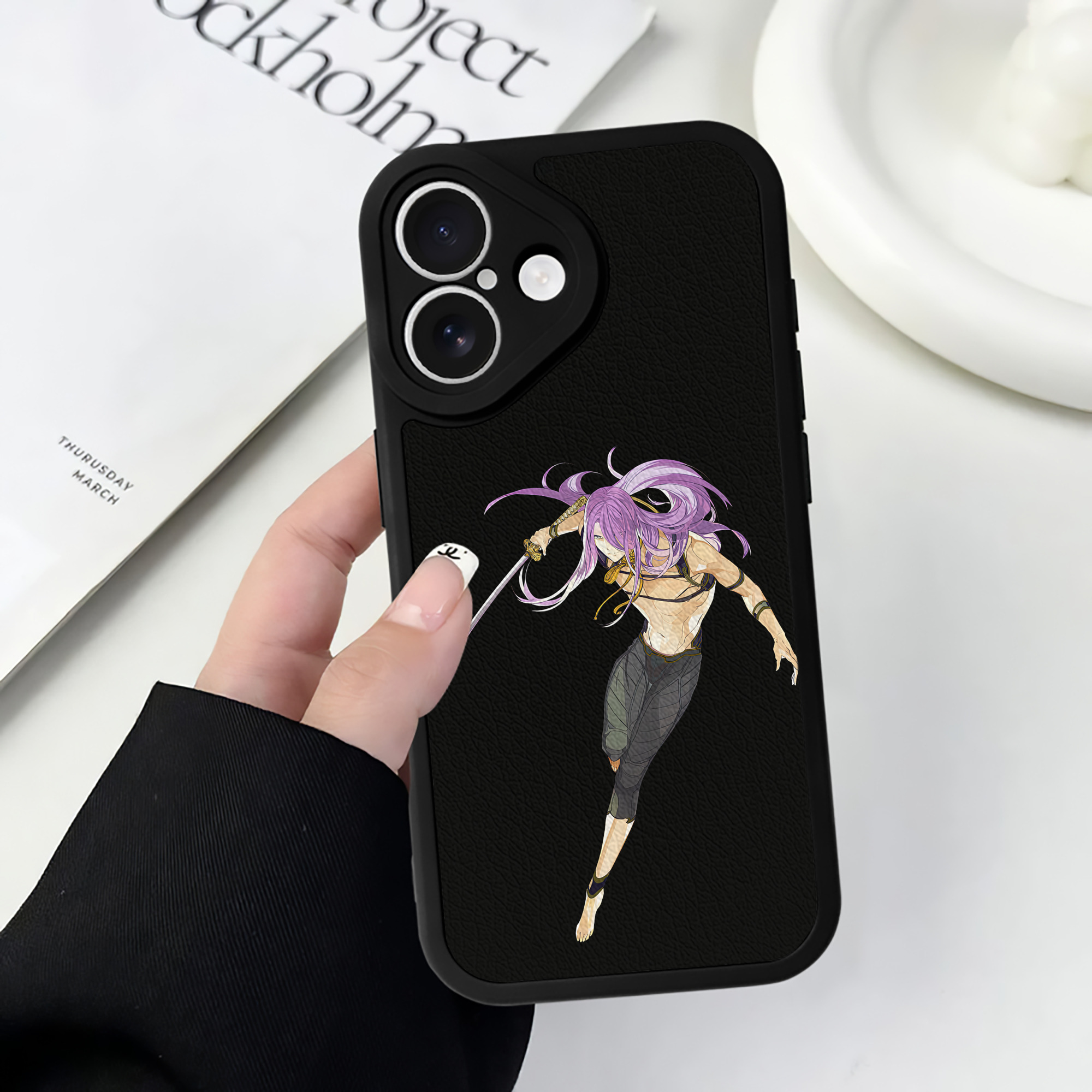 （画像用） 刀剣乱舞 Touken Ranbu 【iPhone 16シリーズ対応】シリコンスマホケース（レザー調） 材質：シリコン